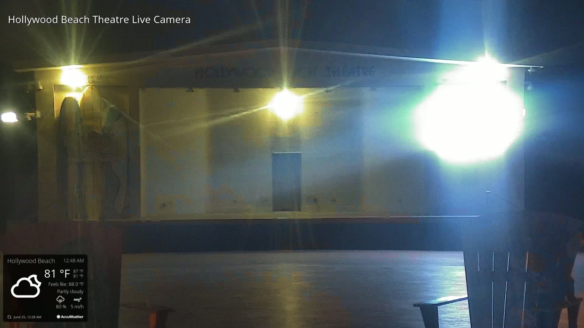 Hollywood Beach Theatre & Big Chairs Square Live Cam - Holywood, Broward, Florida, USA