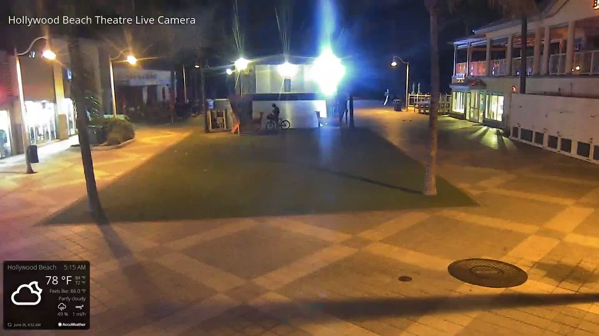 Hollywood Beach Theatre & Big Chairs Square Live Cam - Holywood, Broward, Florida, USA
