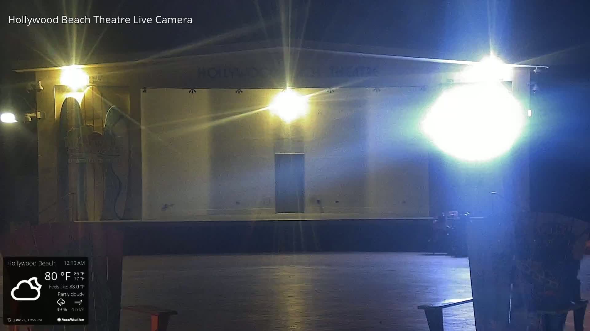 Hollywood Beach Theatre & Big Chairs Square Live Cam - Holywood, Broward, Florida, USA