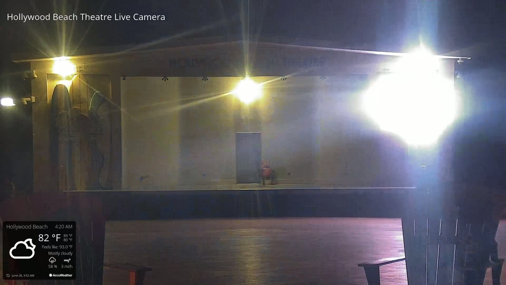 Hollywood Beach Theatre & Big Chairs Square Live Cam - Holywood, Broward, Florida, USA