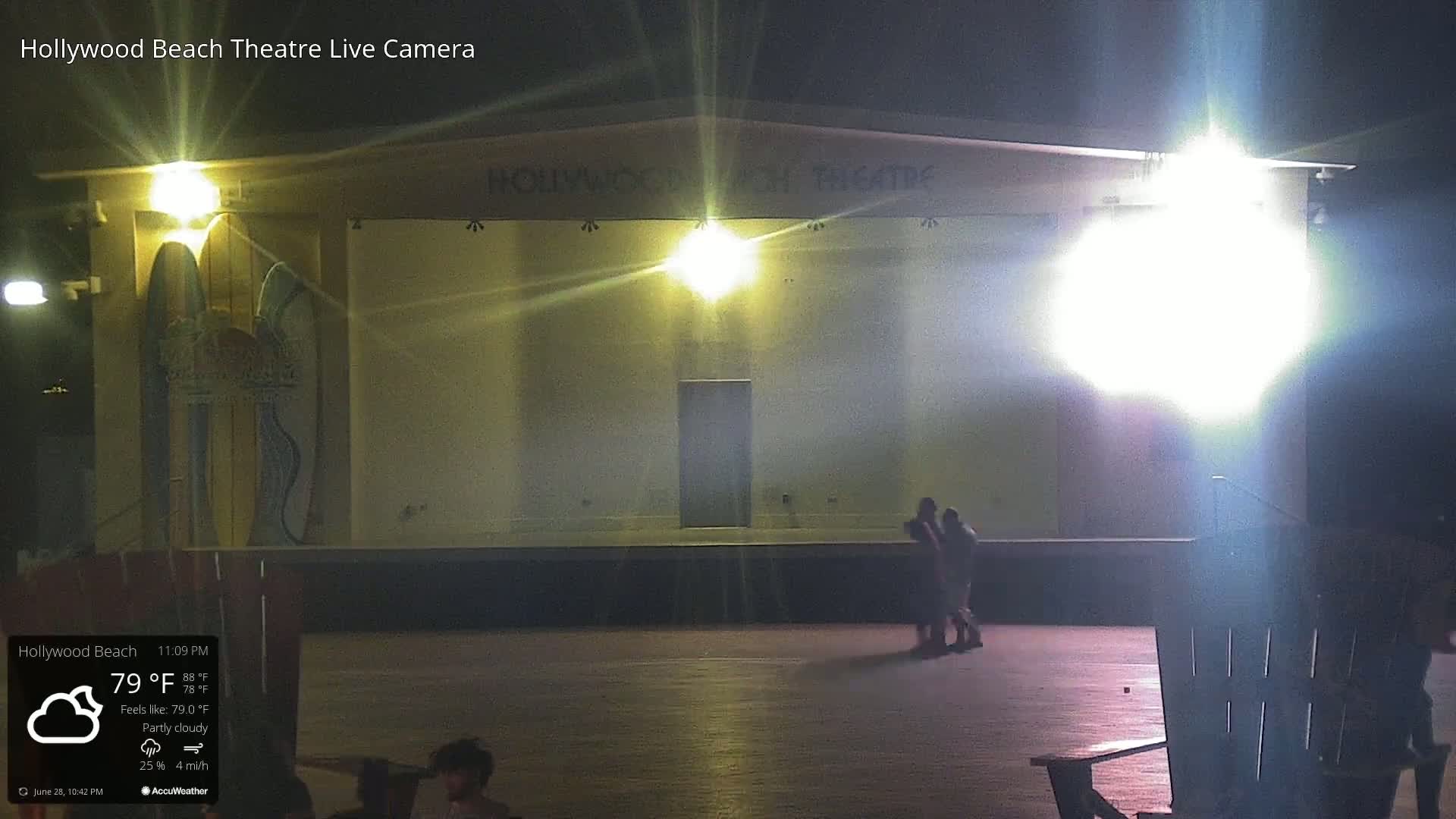Hollywood Beach Theatre & Big Chairs Square Live Cam - Holywood, Broward, Florida, USA
