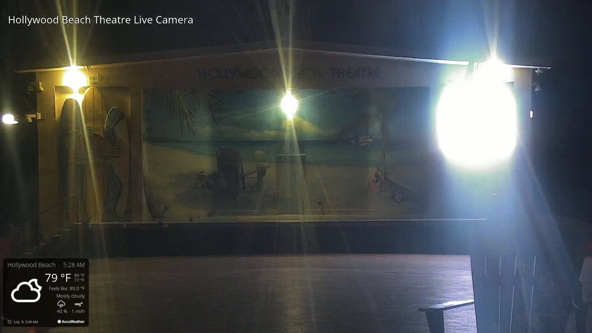 Hollywood Beach Theatre & Big Chairs Square Live Cam - Holywood, Broward, Florida, USA