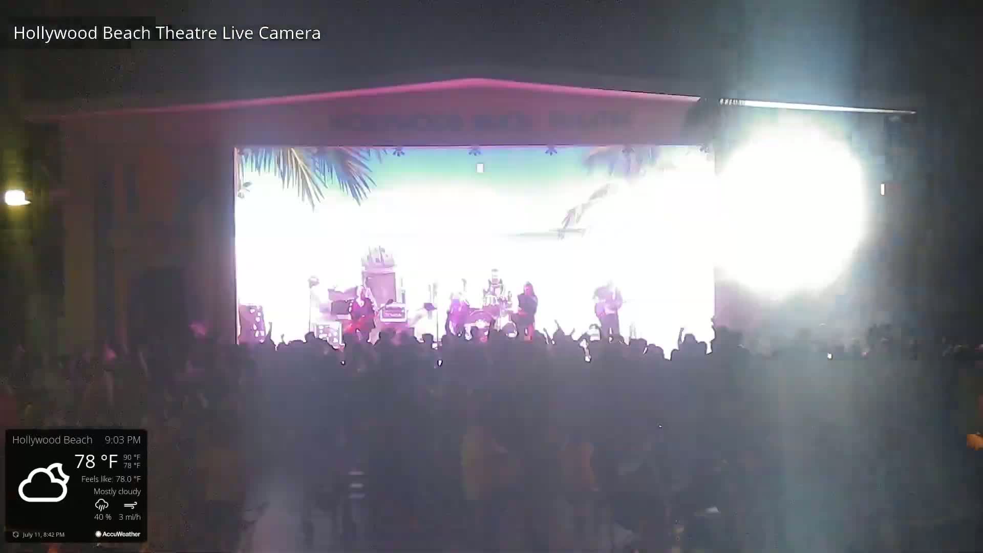 Hollywood Beach Theatre & Big Chairs Square Live Cam - Holywood, Broward, Florida, USA
