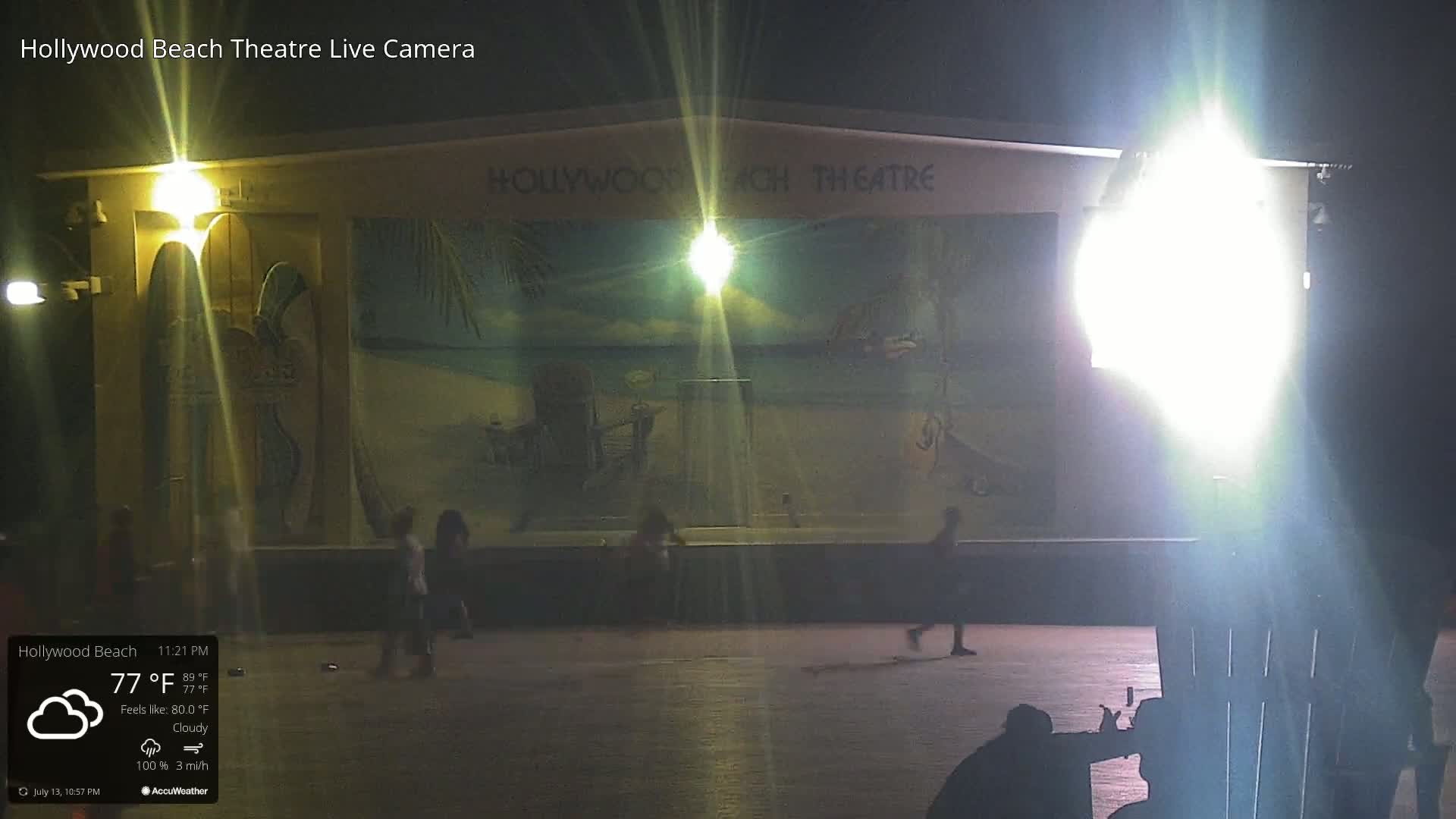 Hollywood Beach Theatre & Big Chairs Square Live Cam - Holywood, Broward, Florida, USA