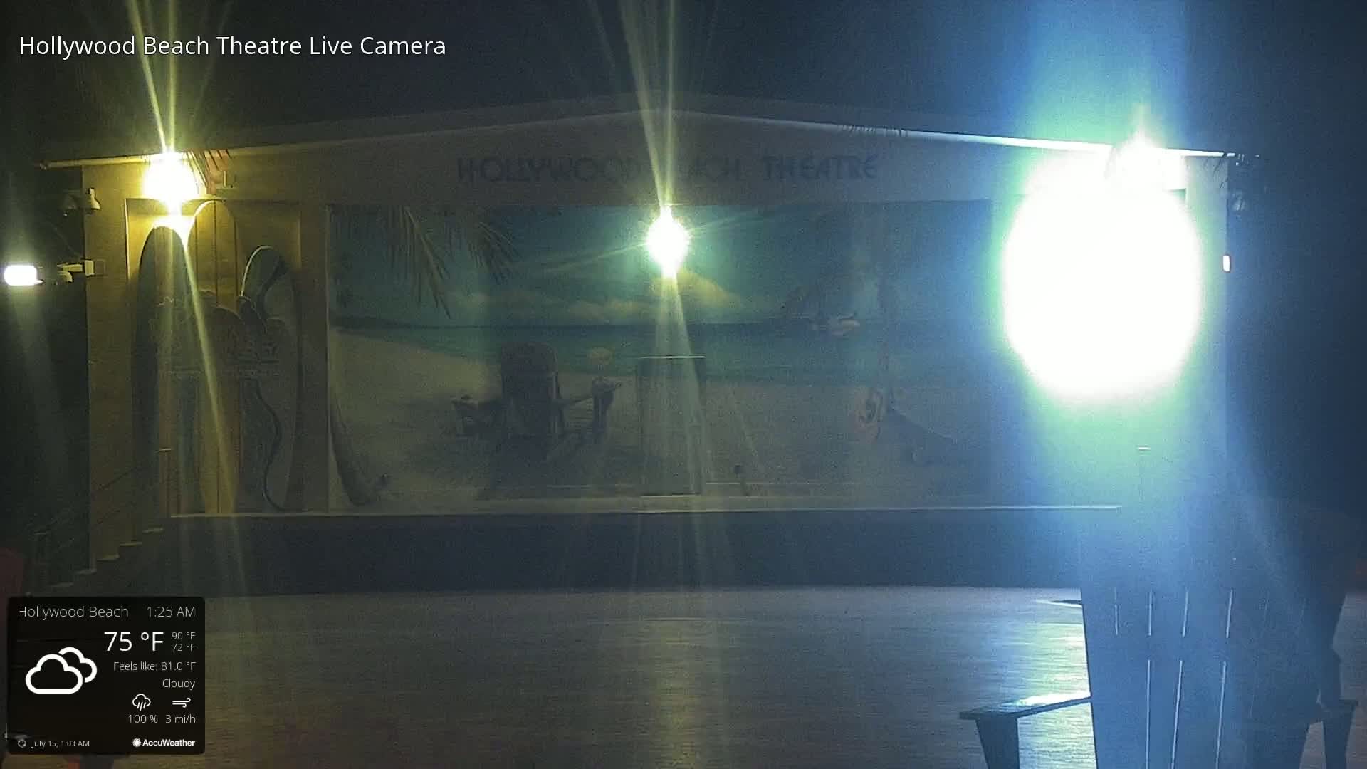 Hollywood Beach Theatre & Big Chairs Square Live Cam - Holywood, Broward, Florida, USA