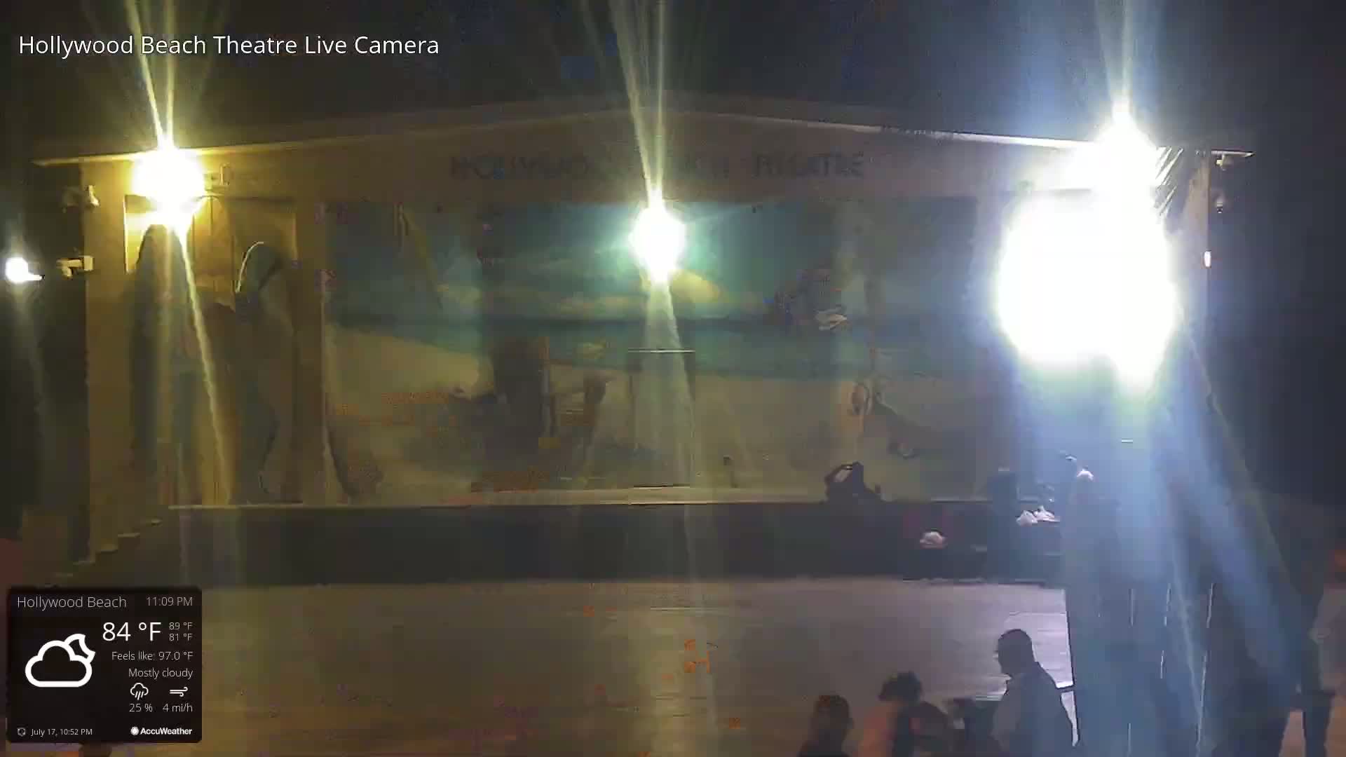 Hollywood Beach Theatre & Big Chairs Square Live Cam - Holywood, Broward, Florida, USA