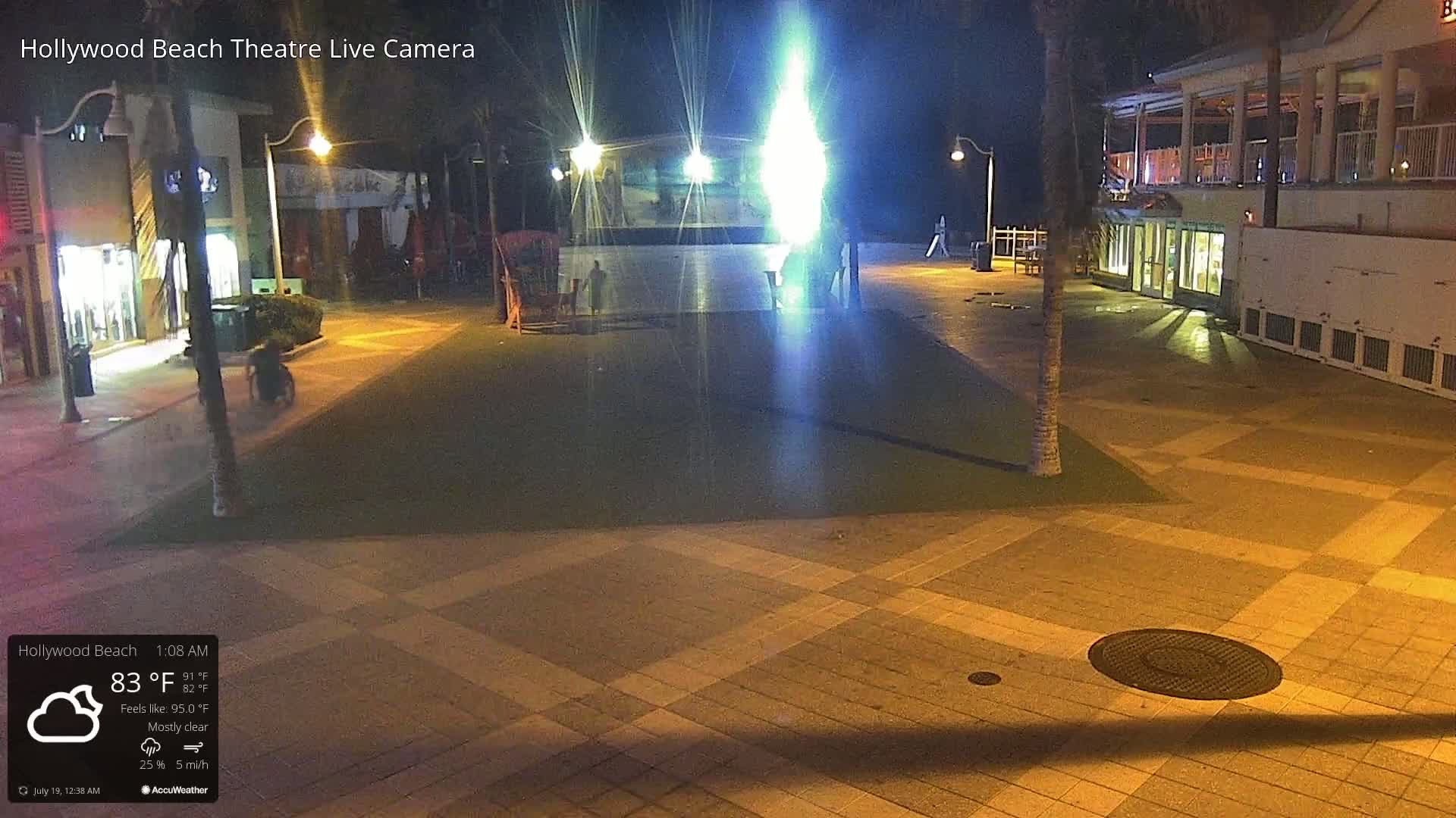 Hollywood Beach Theatre & Big Chairs Square Live Cam - Holywood, Broward, Florida, USA