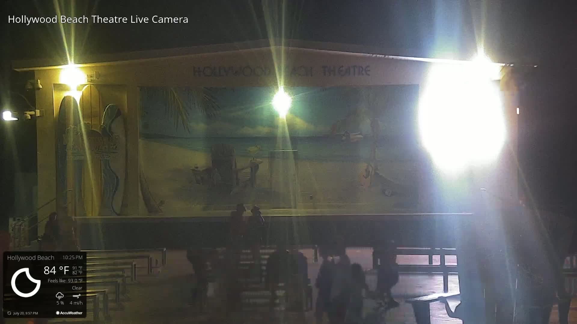 Hollywood Beach Theatre & Big Chairs Square Live Cam - Holywood, Broward, Florida, USA