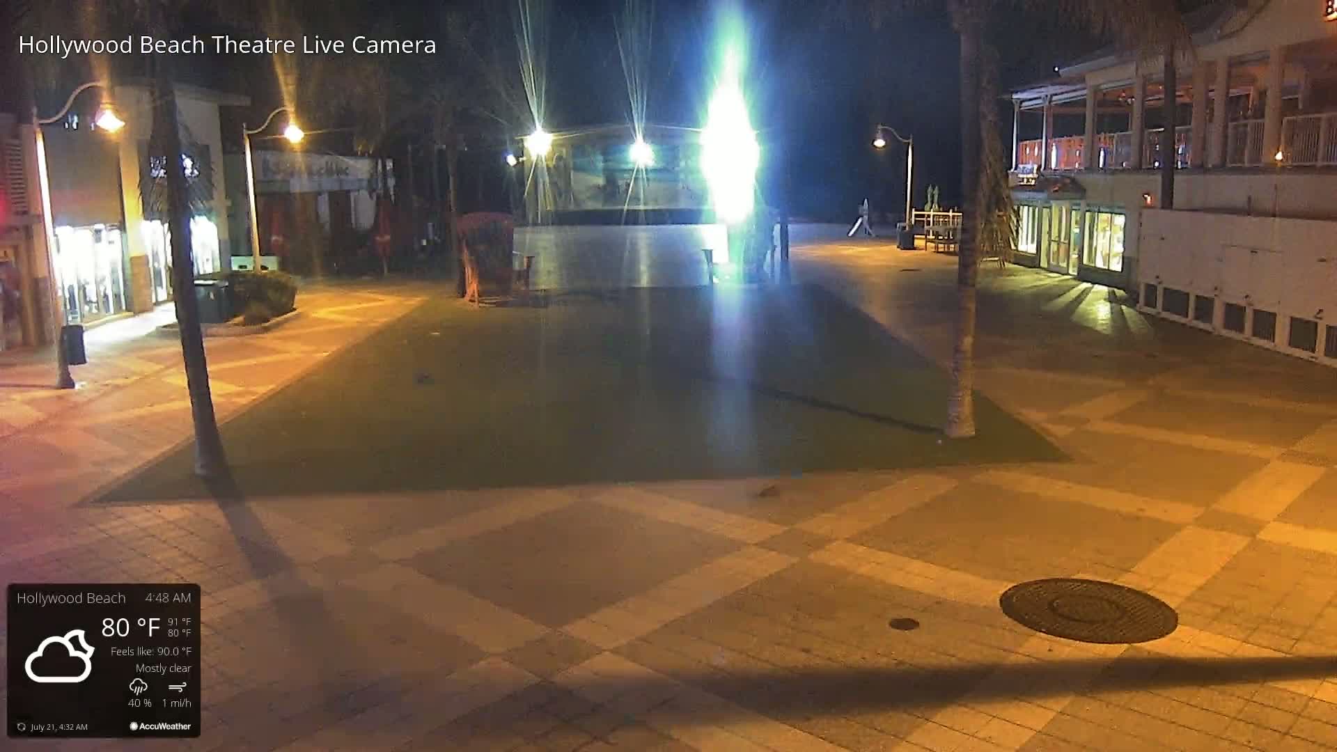 Hollywood Beach Theatre & Big Chairs Square Live Cam - Holywood, Broward, Florida, USA