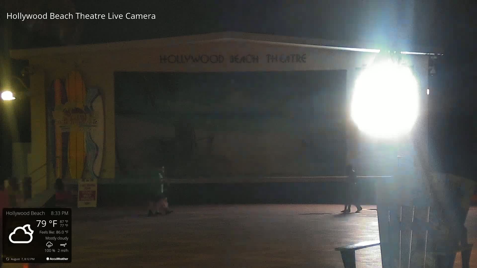 Hollywood Beach Theatre & Big Chairs Square Live Cam - Holywood, Broward, Florida, USA