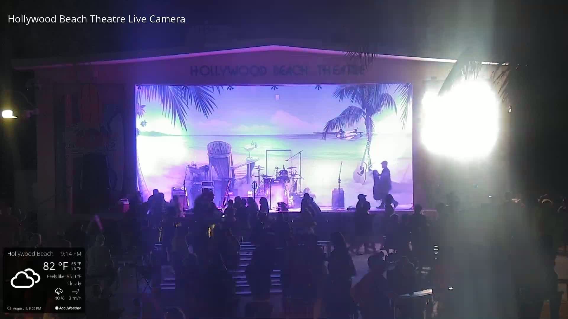 Hollywood Beach Theatre & Big Chairs Square Live Cam - Holywood, Broward, Florida, USA