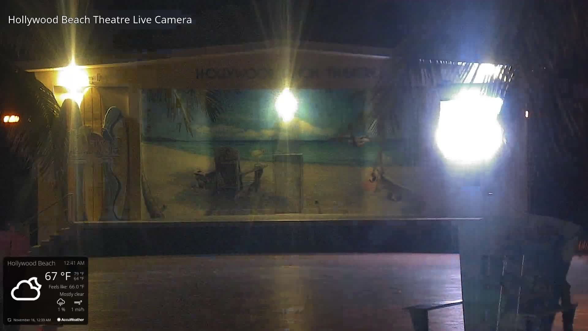 Hollywood Beach Theatre & Big Chairs Square Live Cam - Holywood, Broward, Florida, USA