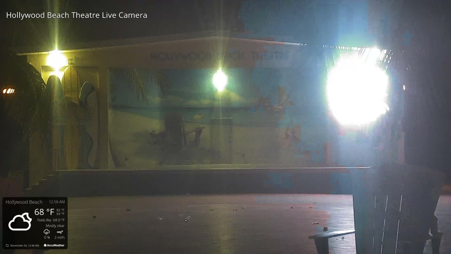 Hollywood Beach Theatre & Big Chairs Square Live Cam - Holywood, Broward, Florida, USA