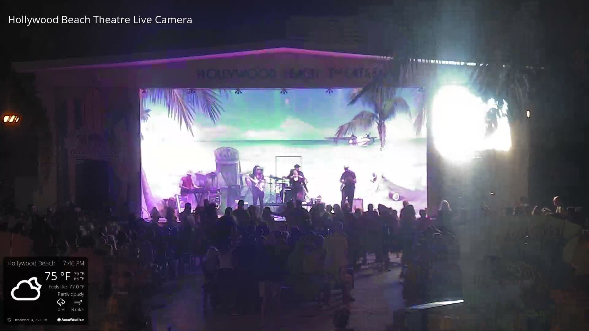 Hollywood Beach Theatre & Big Chairs Square Live Cam - Holywood, Broward, Florida, USA