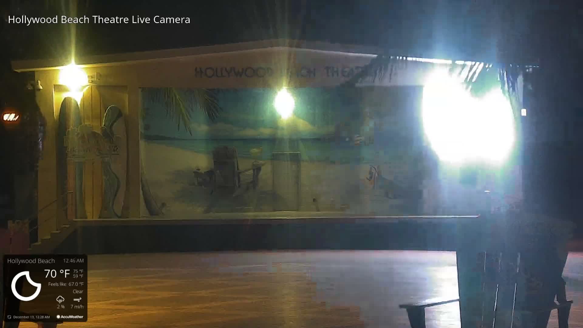 Hollywood Beach Theatre & Big Chairs Square Live Cam - Holywood, Broward, Florida, USA