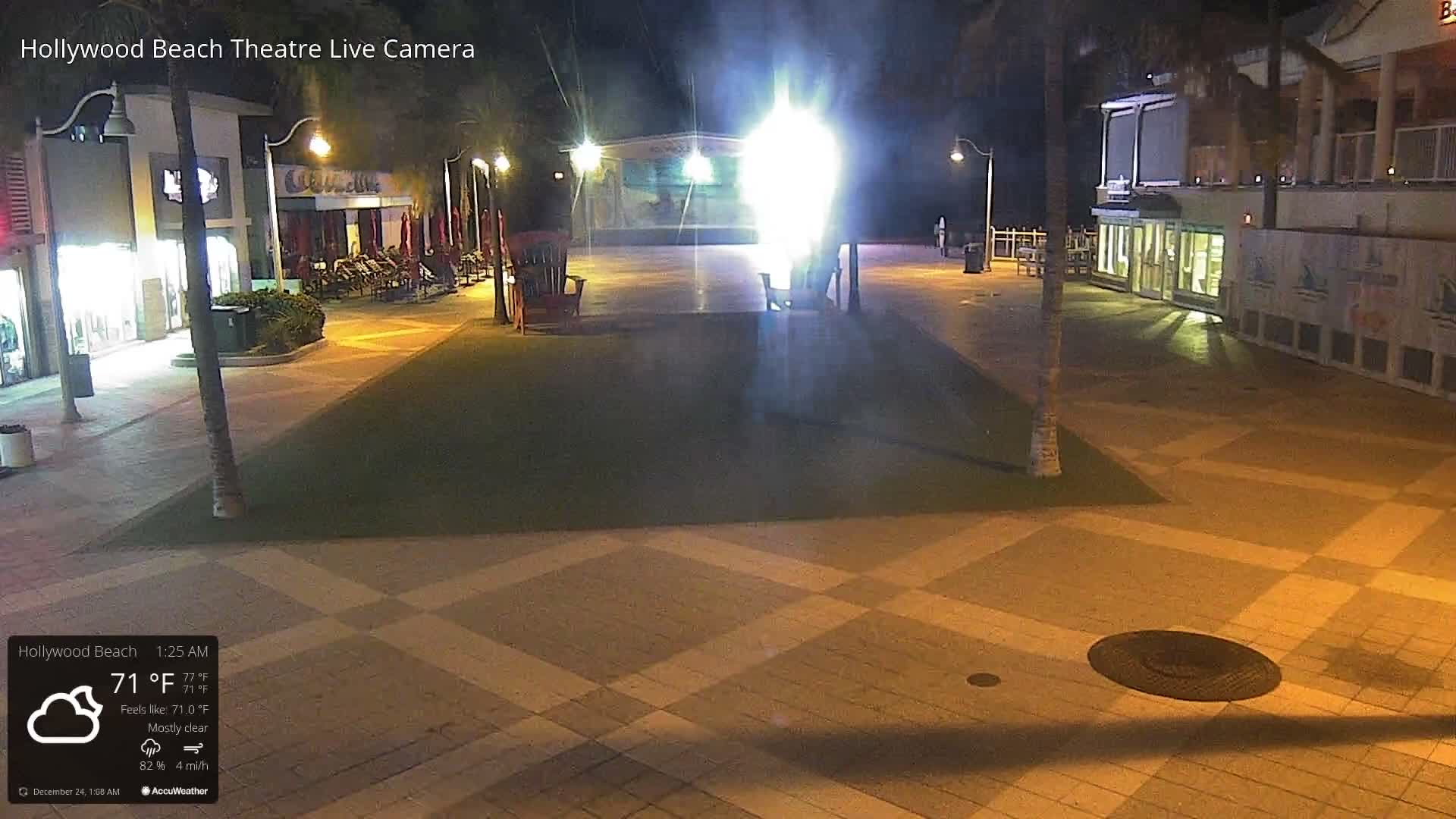 Hollywood Beach Theatre & Big Chairs Square Live Cam - Holywood, Broward, Florida, USA