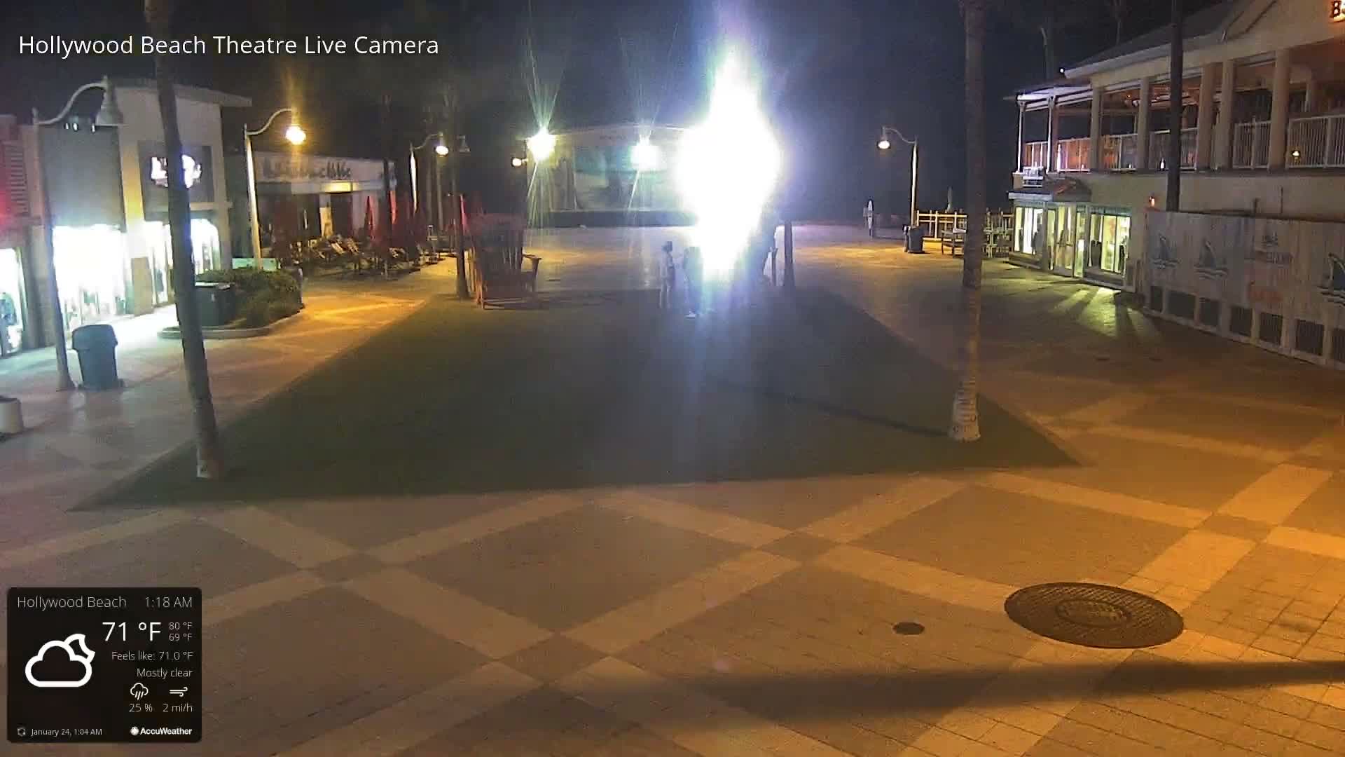 Hollywood Beach Theatre & Big Chairs Square Live Cam - Holywood, Broward, Florida, USA