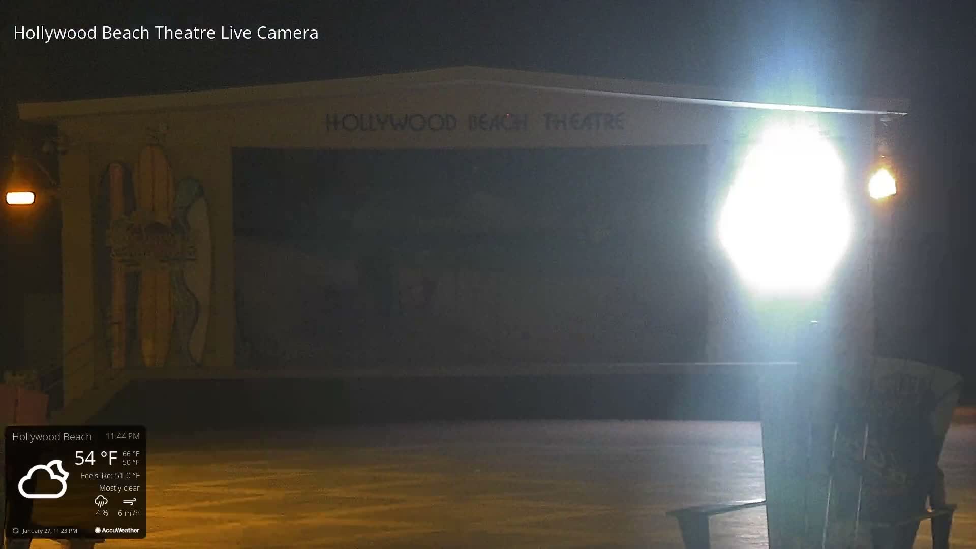 Hollywood Beach Theatre & Big Chairs Square Live Cam - Holywood, Broward, Florida, USA