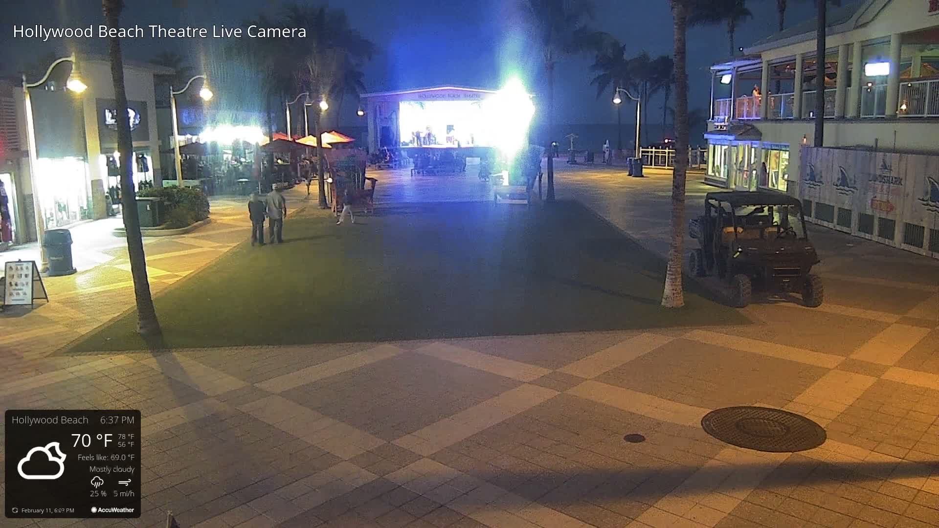 Hollywood Beach Theatre & Big Chairs Square Live Cam - Holywood, Broward, Florida, USA