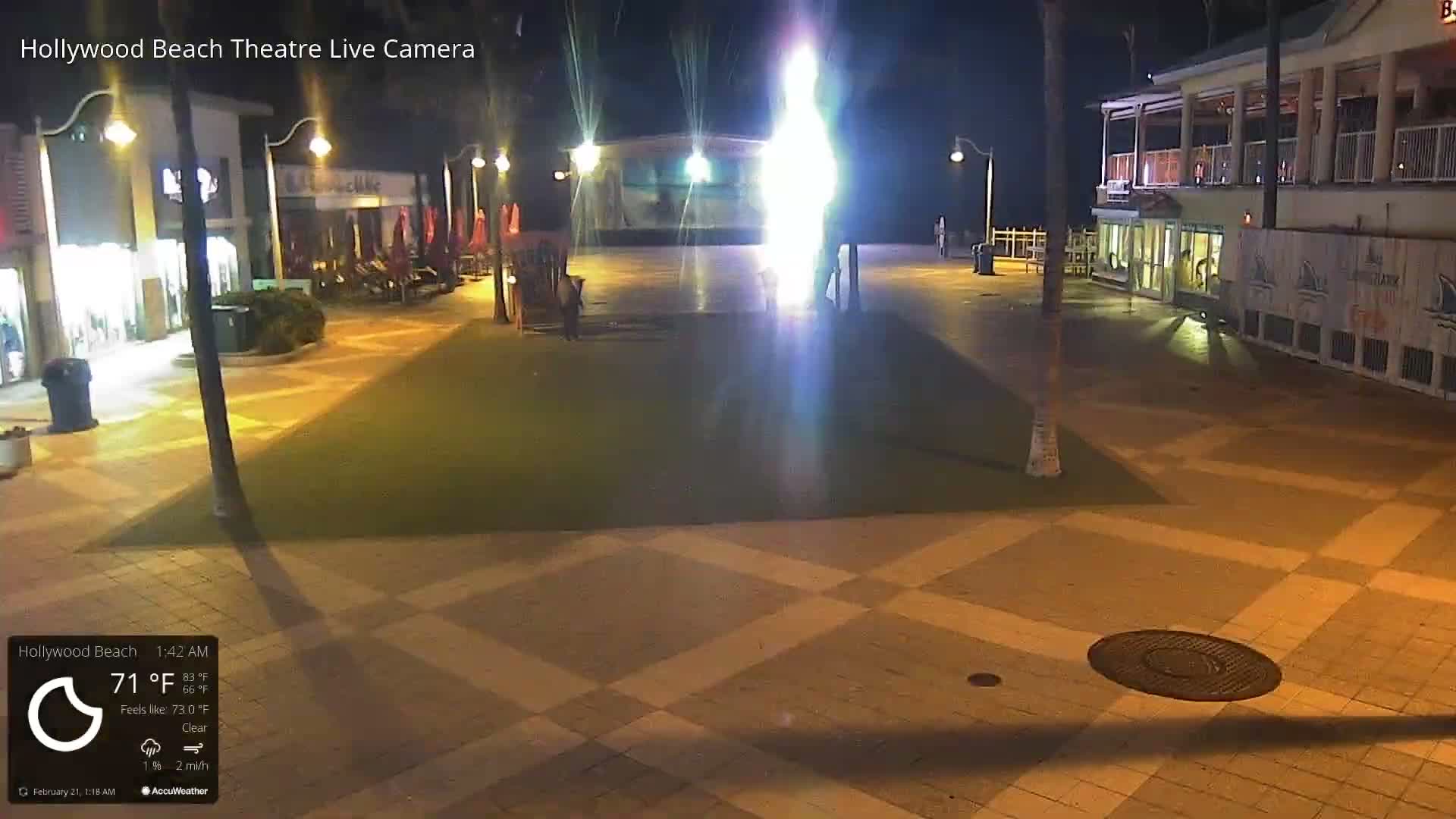 Hollywood Beach Theatre & Big Chairs Square Live Cam - Holywood, Broward, Florida, USA