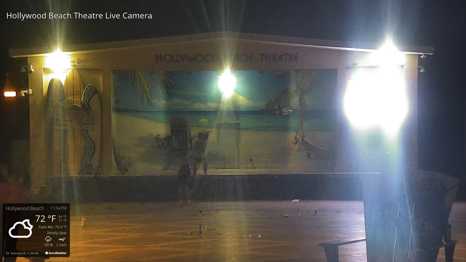 Hollywood Beach Theatre & Big Chairs Square Live Cam - Holywood, Broward, Florida, USA