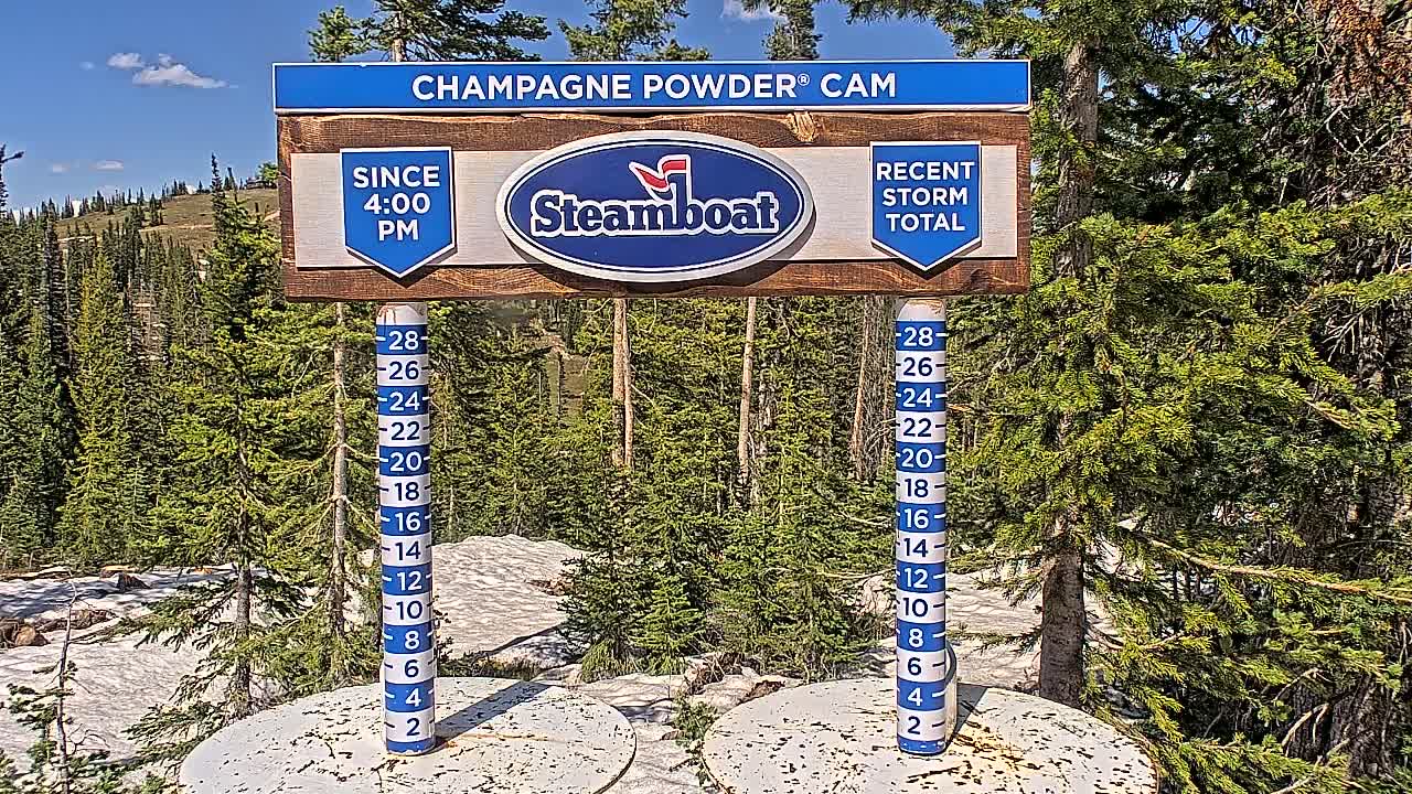 Steamboat Springs Sunshine Peak & Champagne Powder Live Cam - Steamboat Springs, Routt County, Colorado, USA