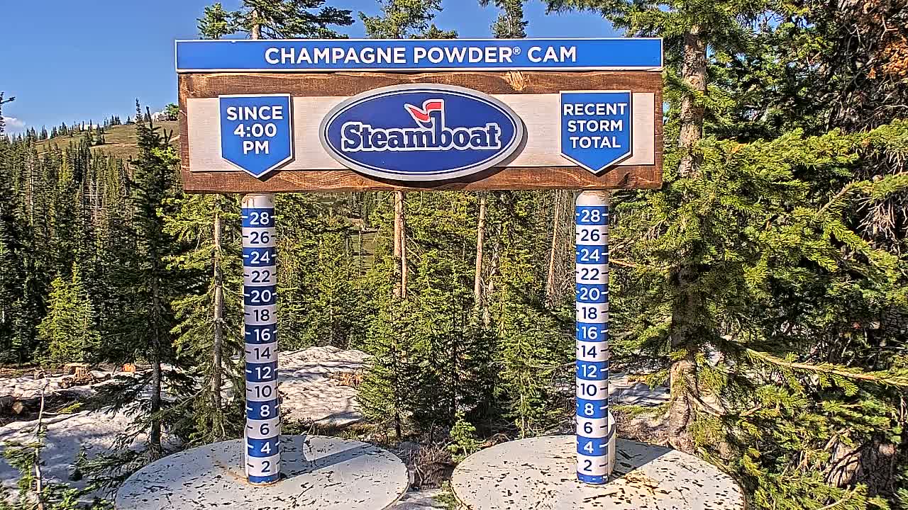 Steamboat Springs Sunshine Peak & Champagne Powder Live Cam - Steamboat Springs, Routt County, Colorado, USA