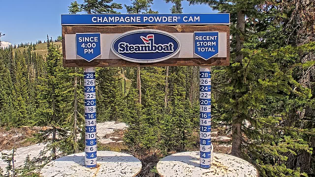 Steamboat Springs Sunshine Peak & Champagne Powder Live Cam - Steamboat Springs, Routt County, Colorado, USA