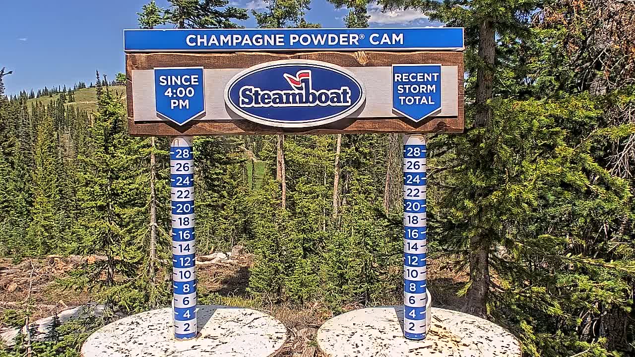 Steamboat Springs Sunshine Peak & Champagne Powder Live Cam - Steamboat Springs, Routt County, Colorado, USA