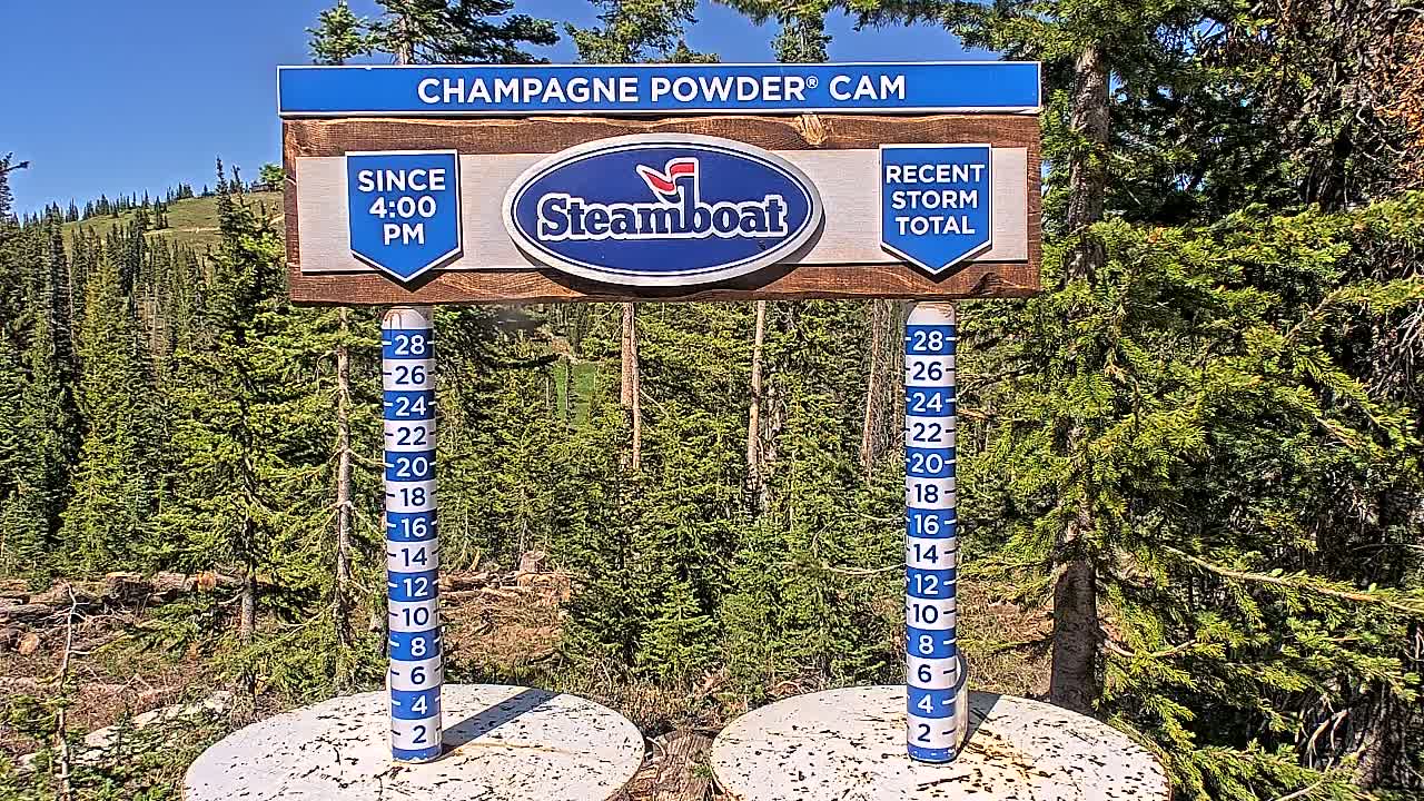 Steamboat Springs Sunshine Peak & Champagne Powder Live Cam - Steamboat Springs, Routt County, Colorado, USA