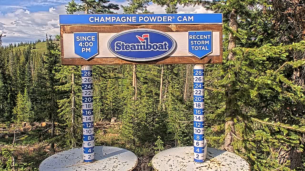 Steamboat Springs Sunshine Peak & Champagne Powder Live Cam - Steamboat Springs, Routt County, Colorado, USA