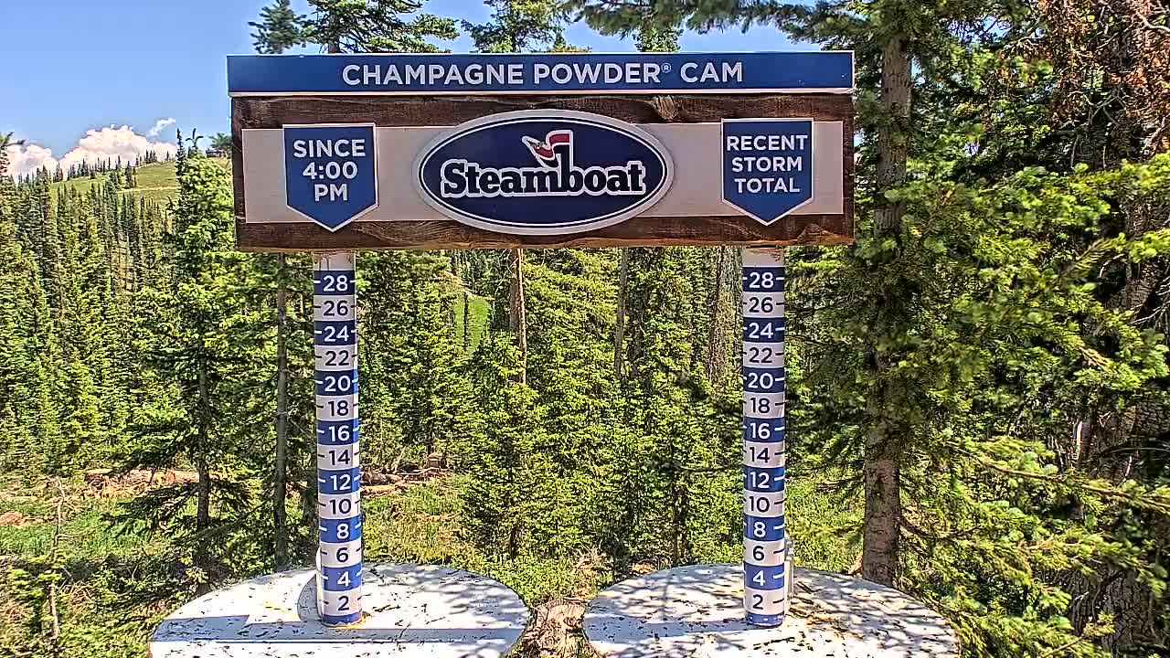 Steamboat Springs Sunshine Peak & Champagne Powder Live Cam - Steamboat Springs, Routt County, Colorado, USA