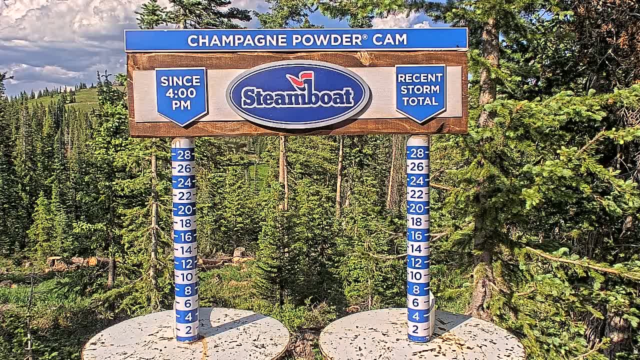 Steamboat Springs Sunshine Peak & Champagne Powder Live Cam - Steamboat Springs, Routt County, Colorado, USA