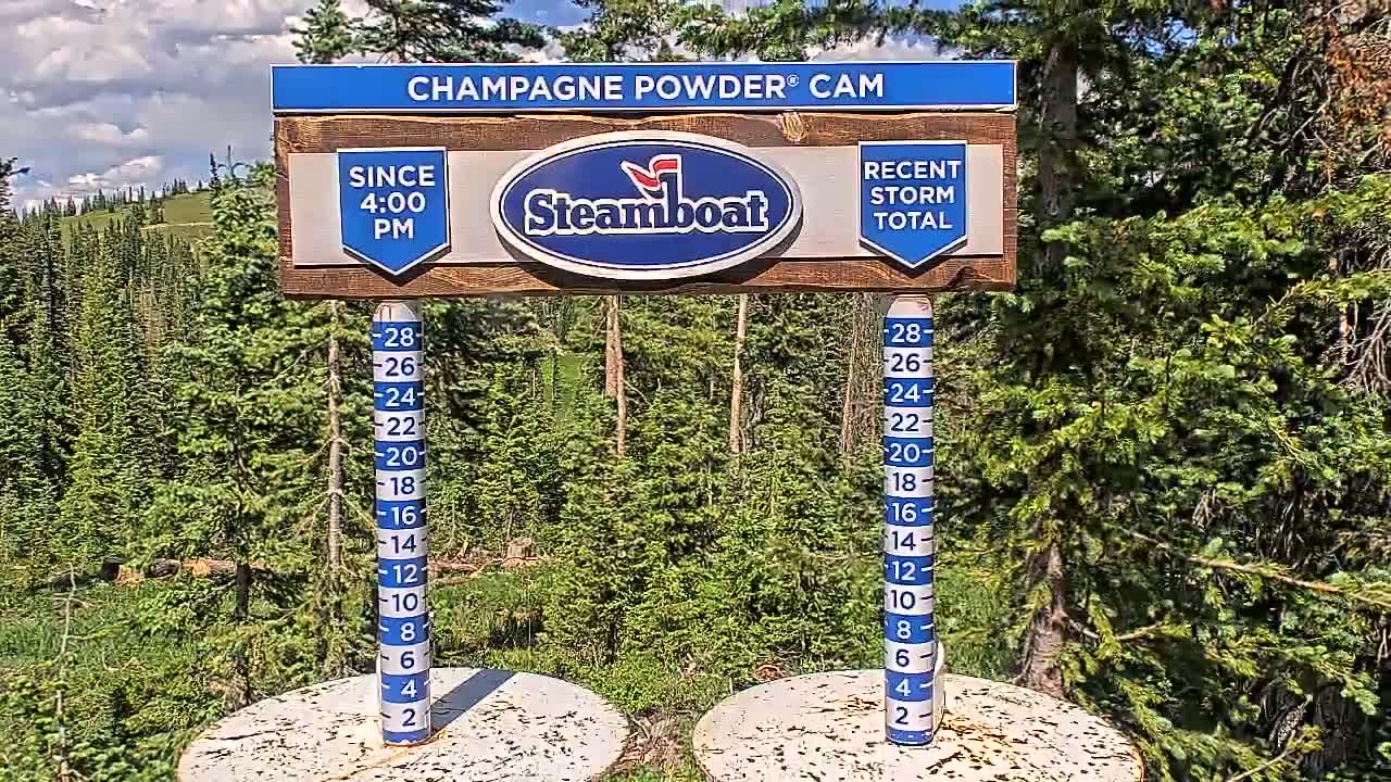 Steamboat Springs Sunshine Peak & Champagne Powder Live Cam - Steamboat Springs, Routt County, Colorado, USA