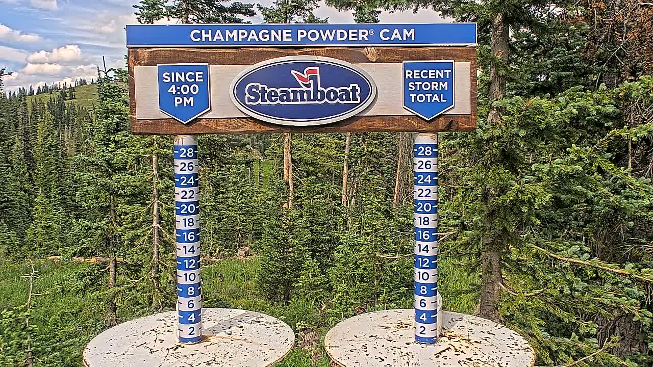 Steamboat Springs Sunshine Peak & Champagne Powder Live Cam - Steamboat Springs, Routt County, Colorado, USA
