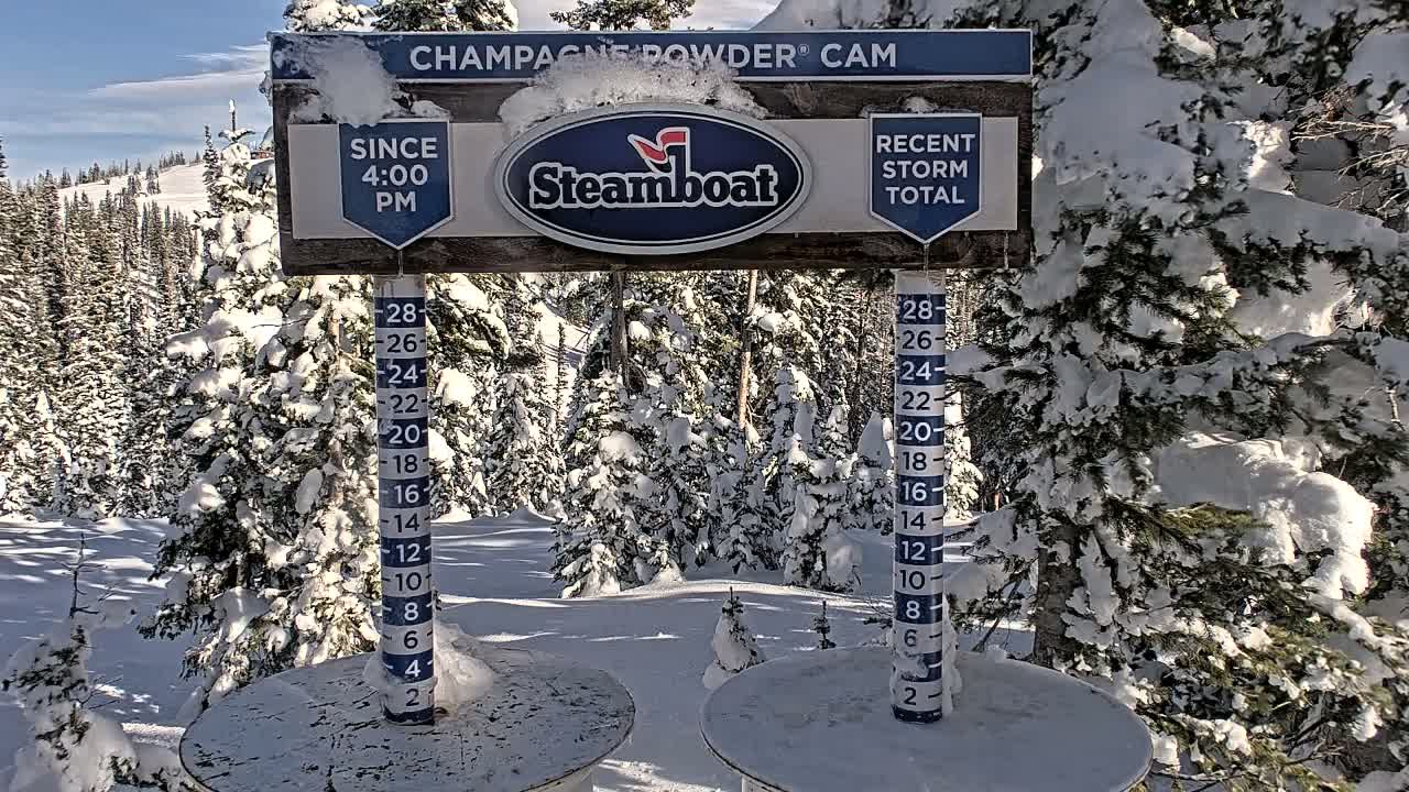 Steamboat Springs Sunshine Peak & Champagne Powder Live Cam - Steamboat Springs, Routt County, Colorado, USA