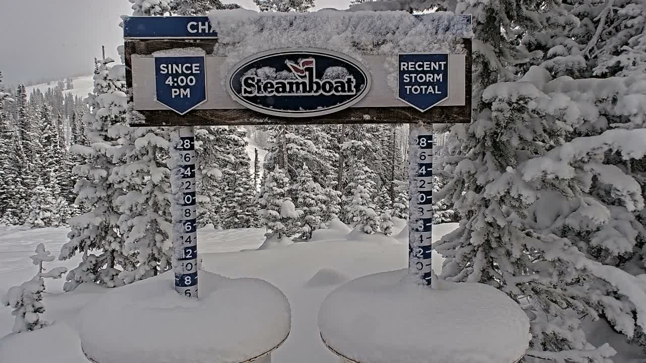 Steamboat Springs Sunshine Peak & Champagne Powder Live Cam - Steamboat Springs, Routt County, Colorado, USA