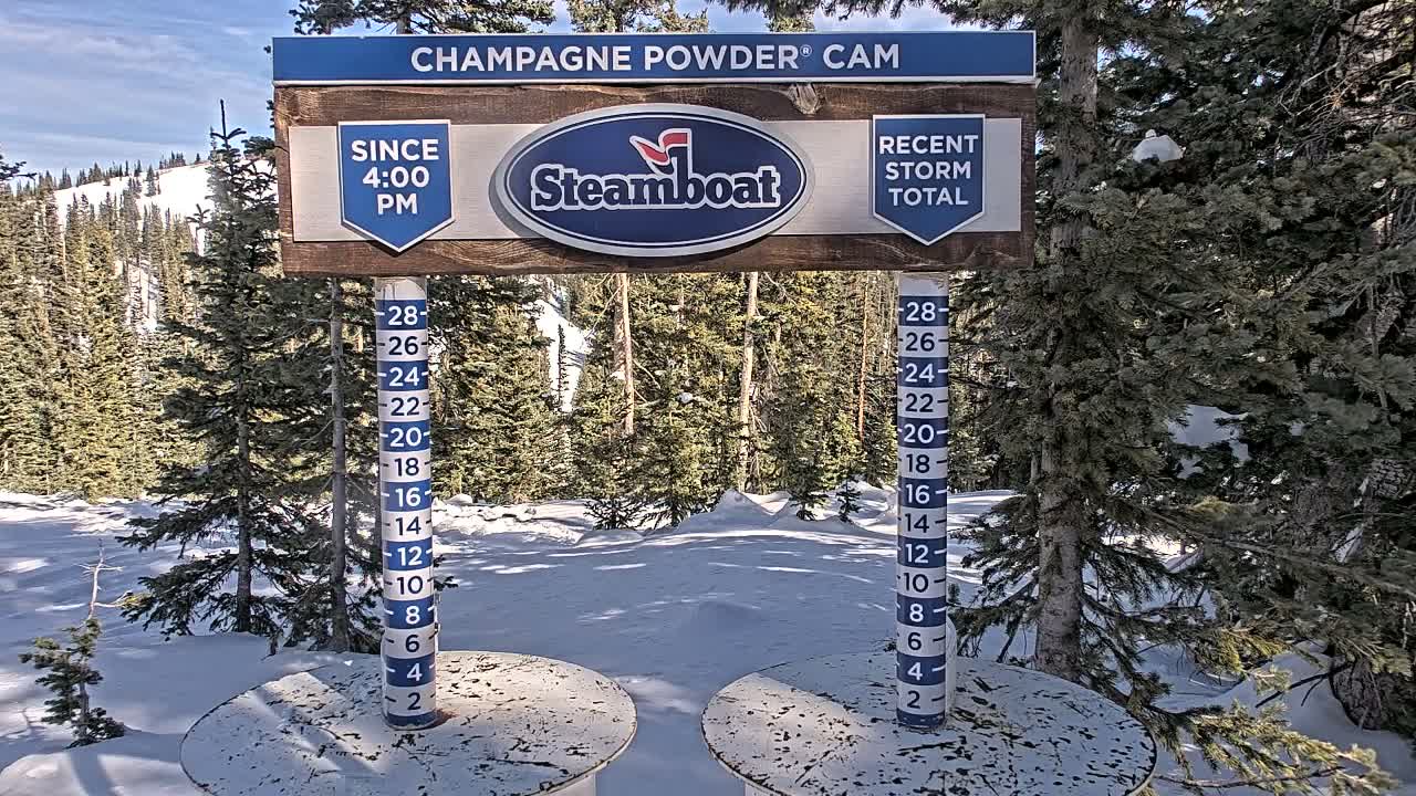 Steamboat Springs Sunshine Peak & Champagne Powder Live Cam - Steamboat Springs, Routt County, Colorado, USA