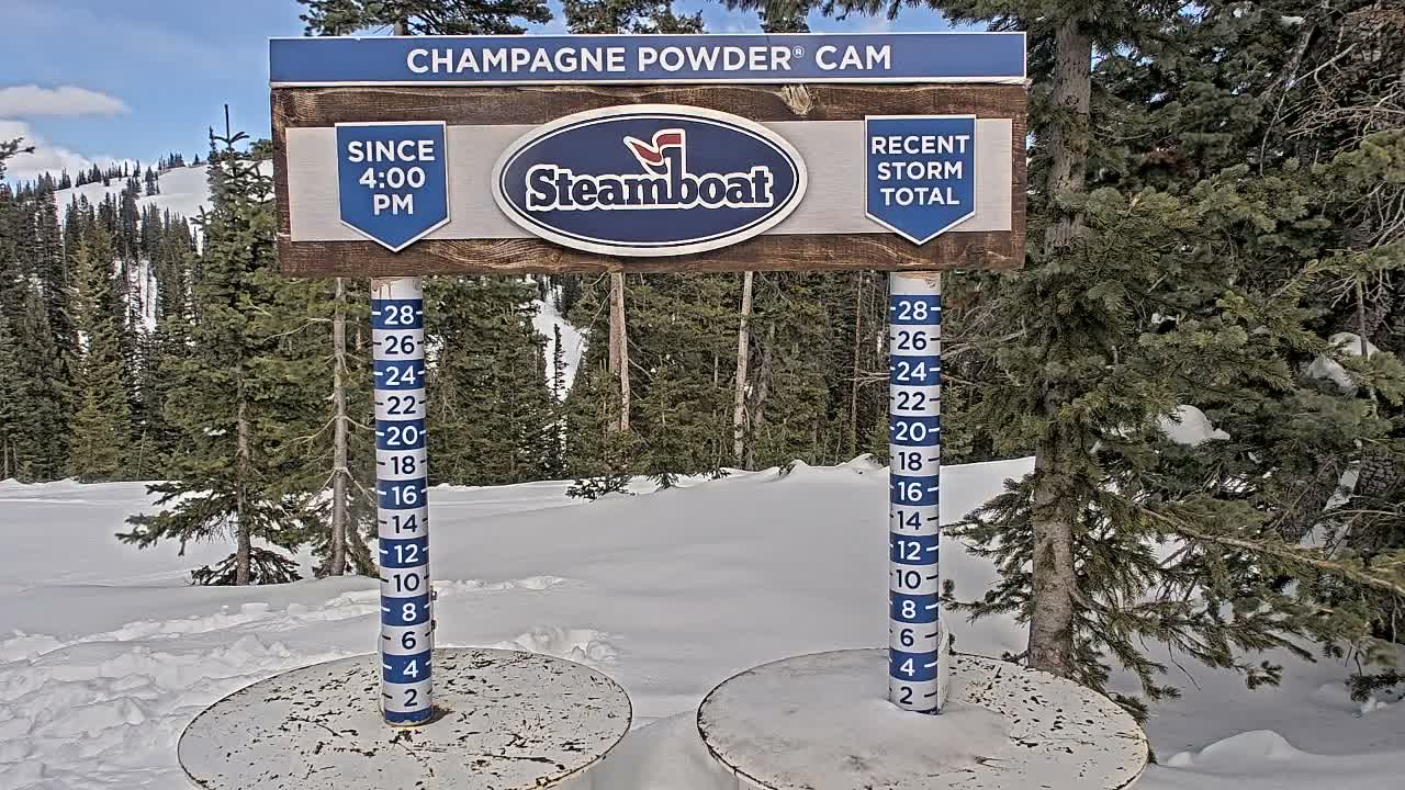 Steamboat Springs Sunshine Peak & Champagne Powder Live Cam - Steamboat Springs, Routt County, Colorado, USA