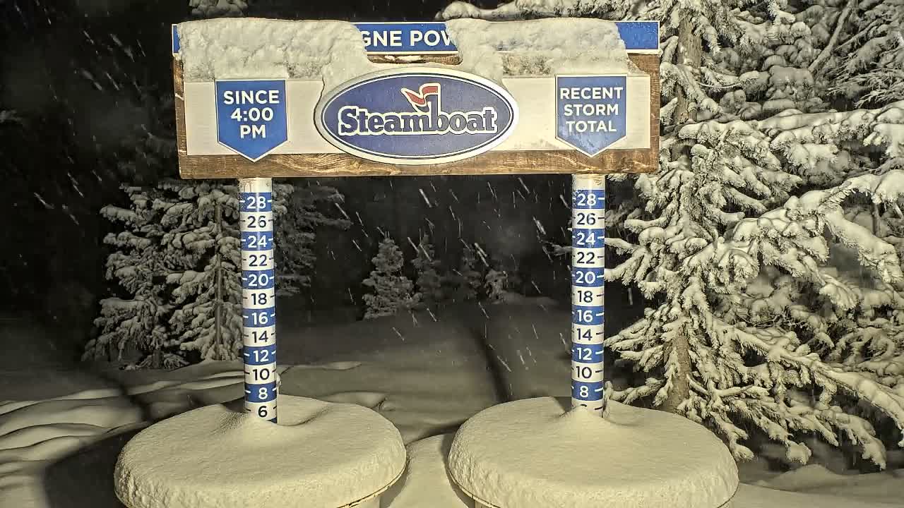 Steamboat Springs Sunshine Peak & Champagne Powder Live Cam - Steamboat Springs, Routt County, Colorado, USA