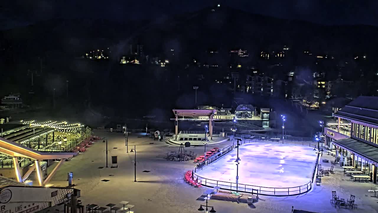 Steamboat Springs Ski Village Square & Ski Slopes Live Cam - Steamboat Springs, Routt County, Colorado, USA