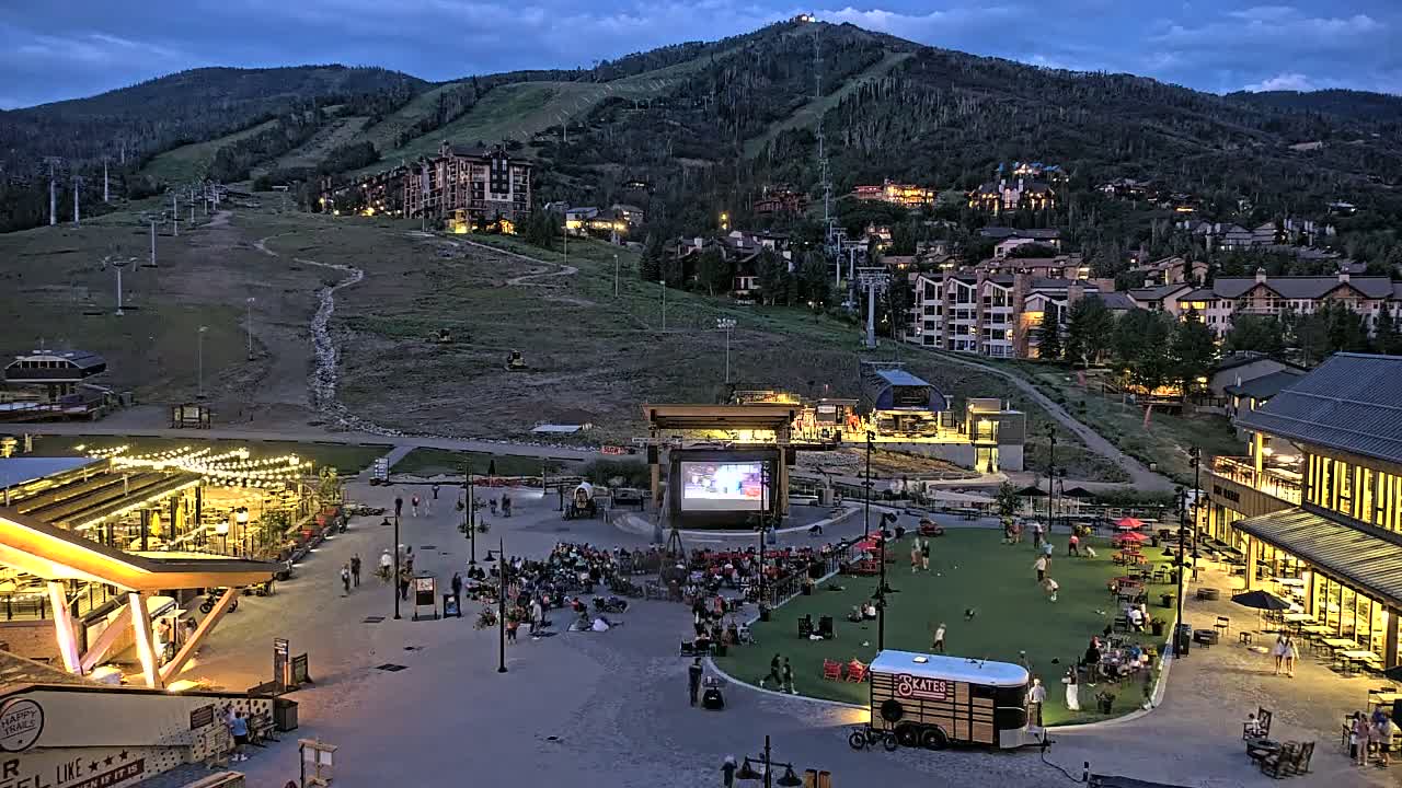 Steamboat Springs Ski Village Square & Ski Slopes Live Cam - Steamboat Springs, Routt County, Colorado, USA