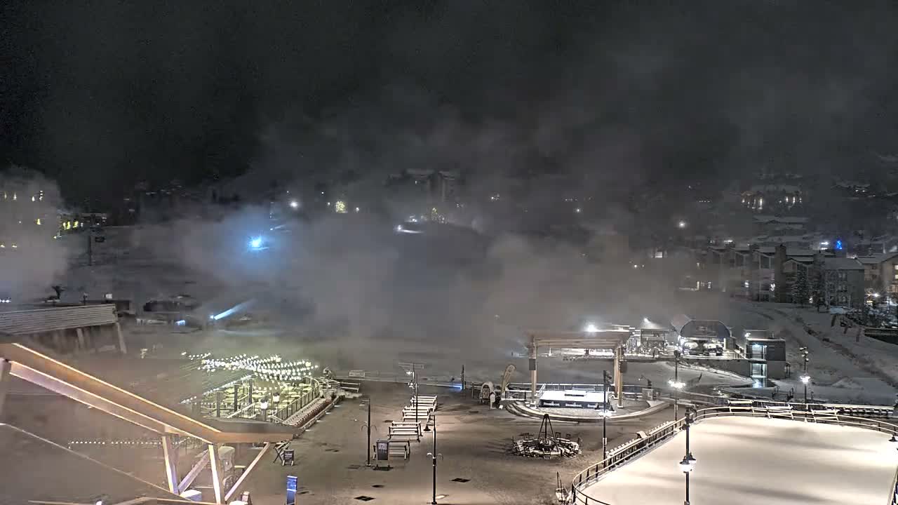 Steamboat Springs Ski Village Square & Ski Slopes Live Cam - Steamboat Springs, Routt County, Colorado, USA