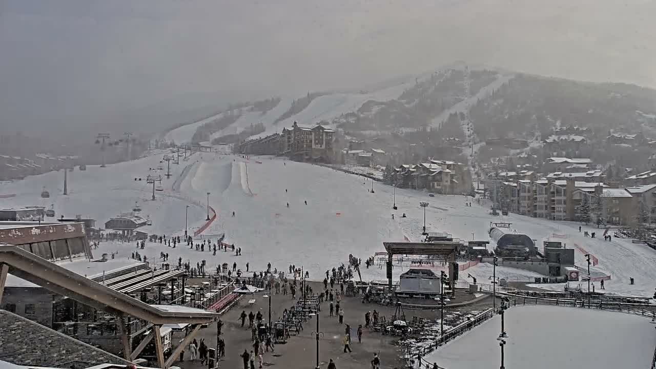 Steamboat Springs Ski Village Square & Ski Slopes Live Cam - Steamboat Springs, Routt County, Colorado, USA