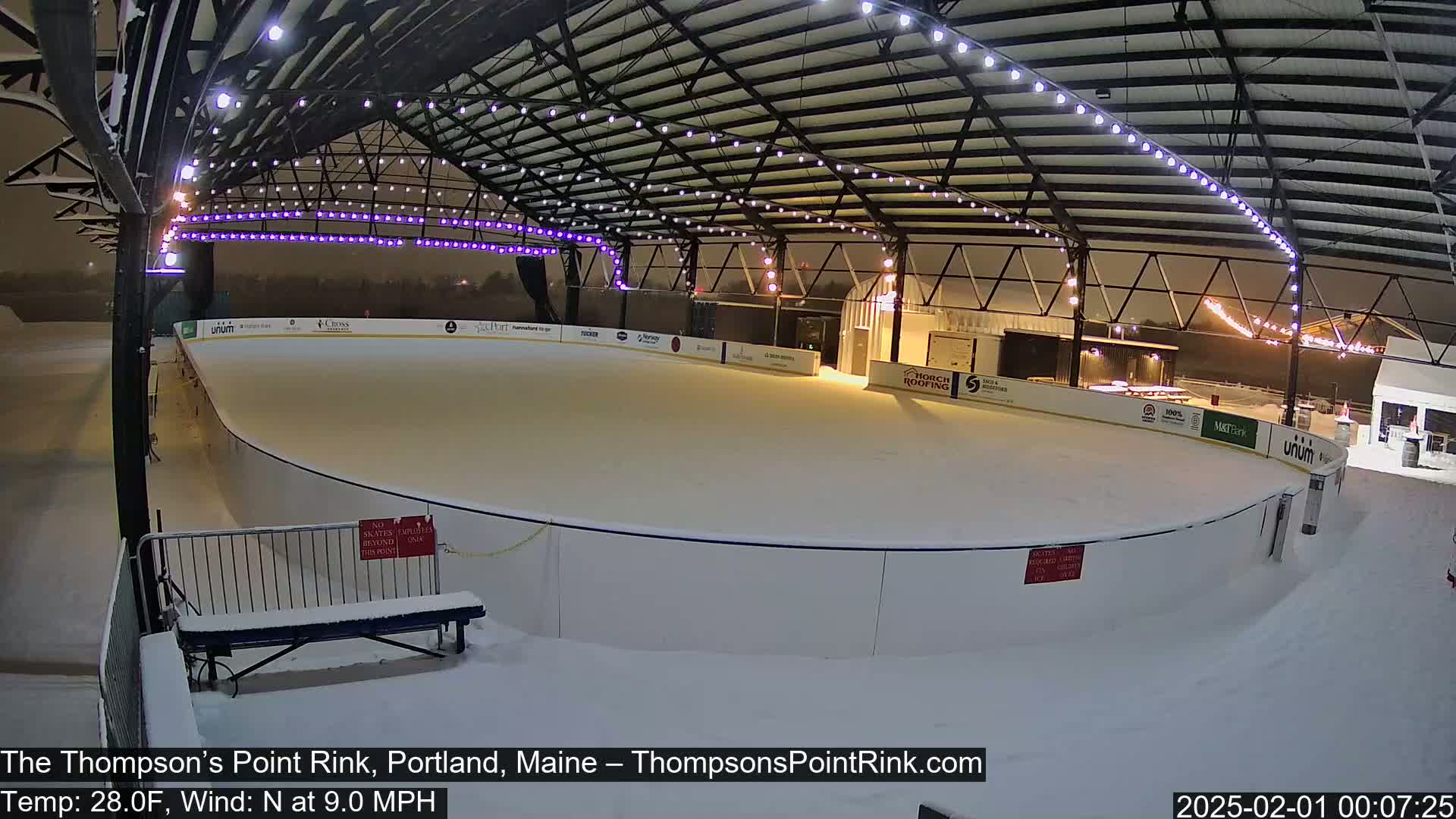 The Thompson’s Point Rink, Ice Skating Live Cam - Portland, Maine, USA