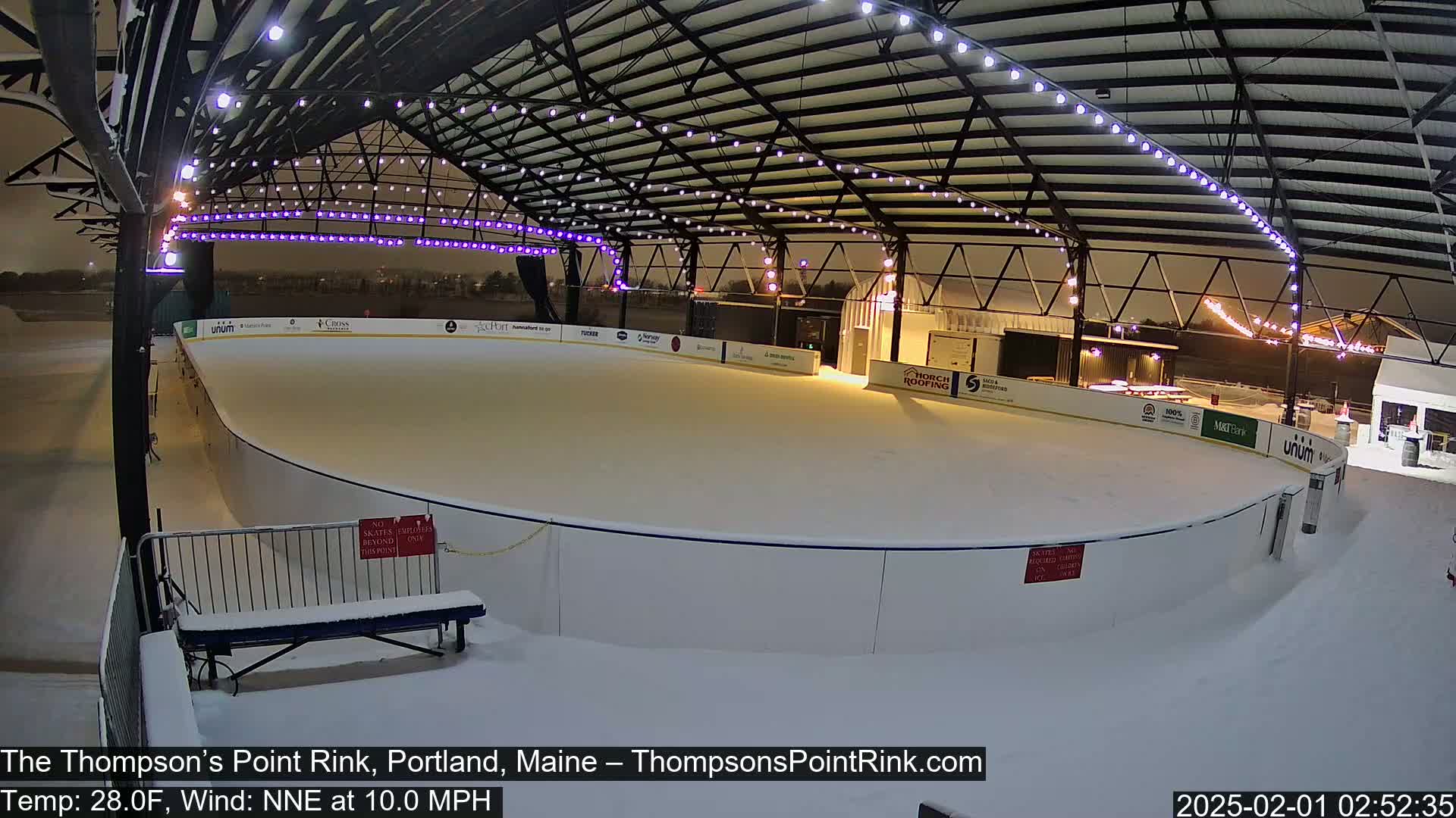 The Thompson’s Point Rink, Ice Skating Live Cam - Portland, Maine, USA