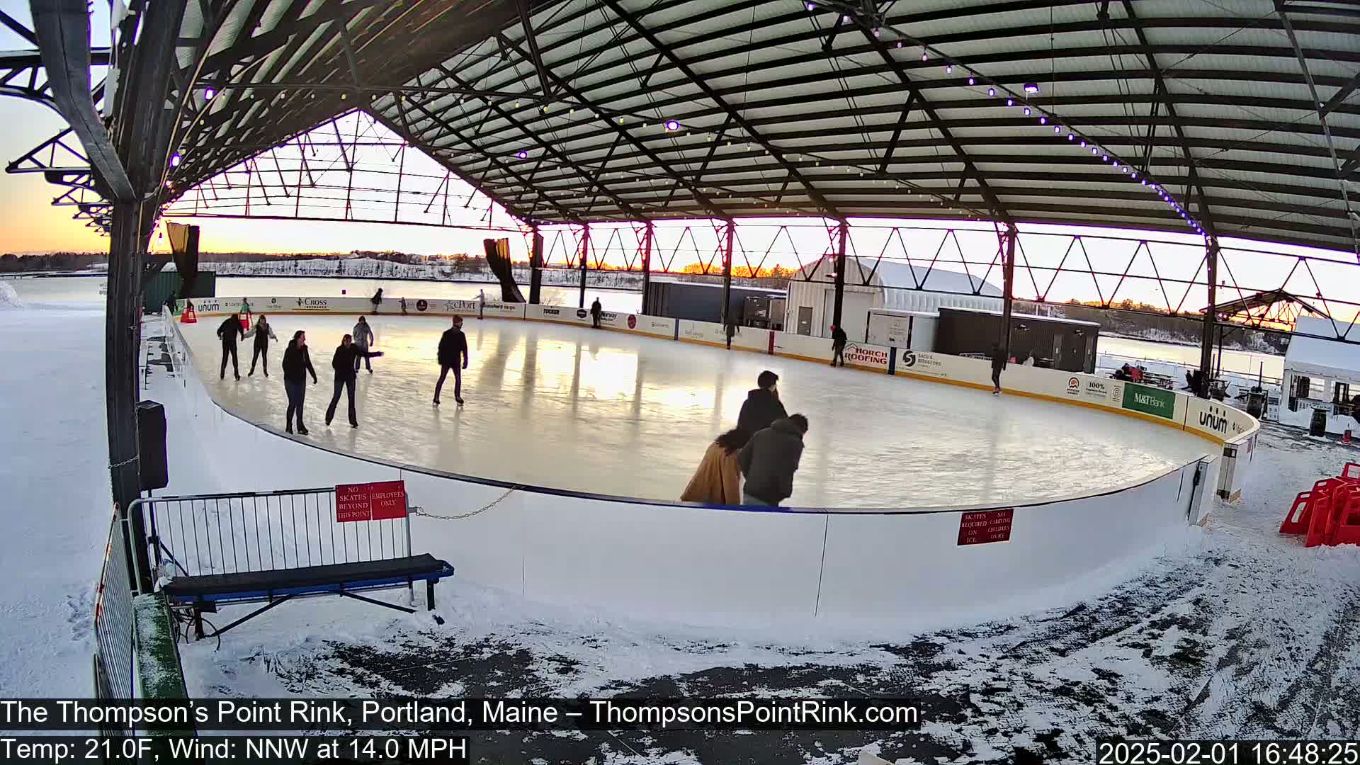 The Thompson’s Point Rink, Ice Skating Live Cam - Portland, Maine, USA