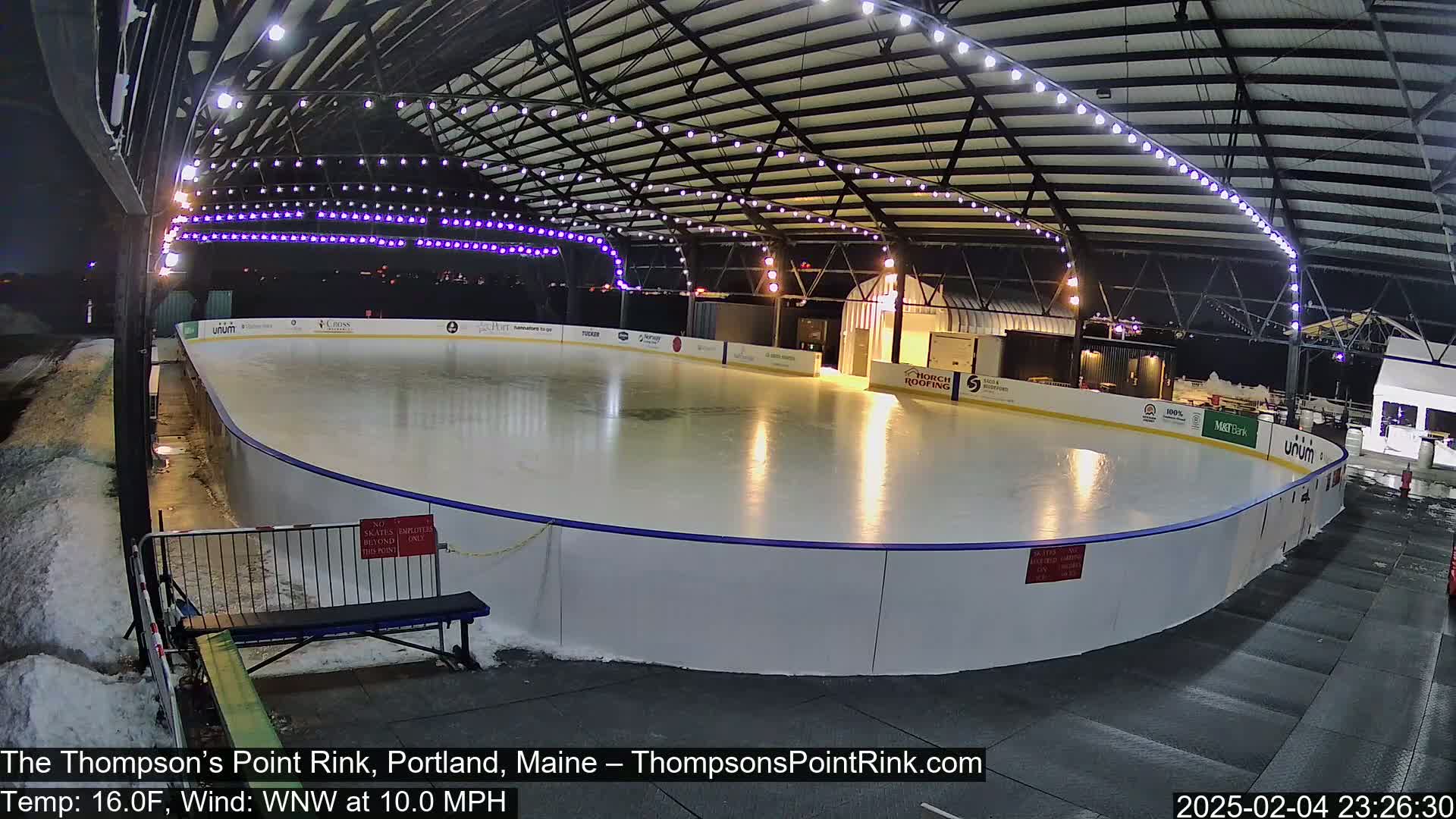 The Thompson’s Point Rink, Ice Skating Live Cam - Portland, Maine, USA