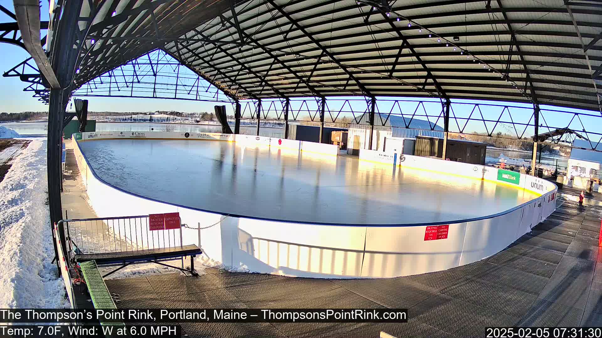 The Thompson’s Point Rink, Ice Skating Live Cam - Portland, Maine, USA