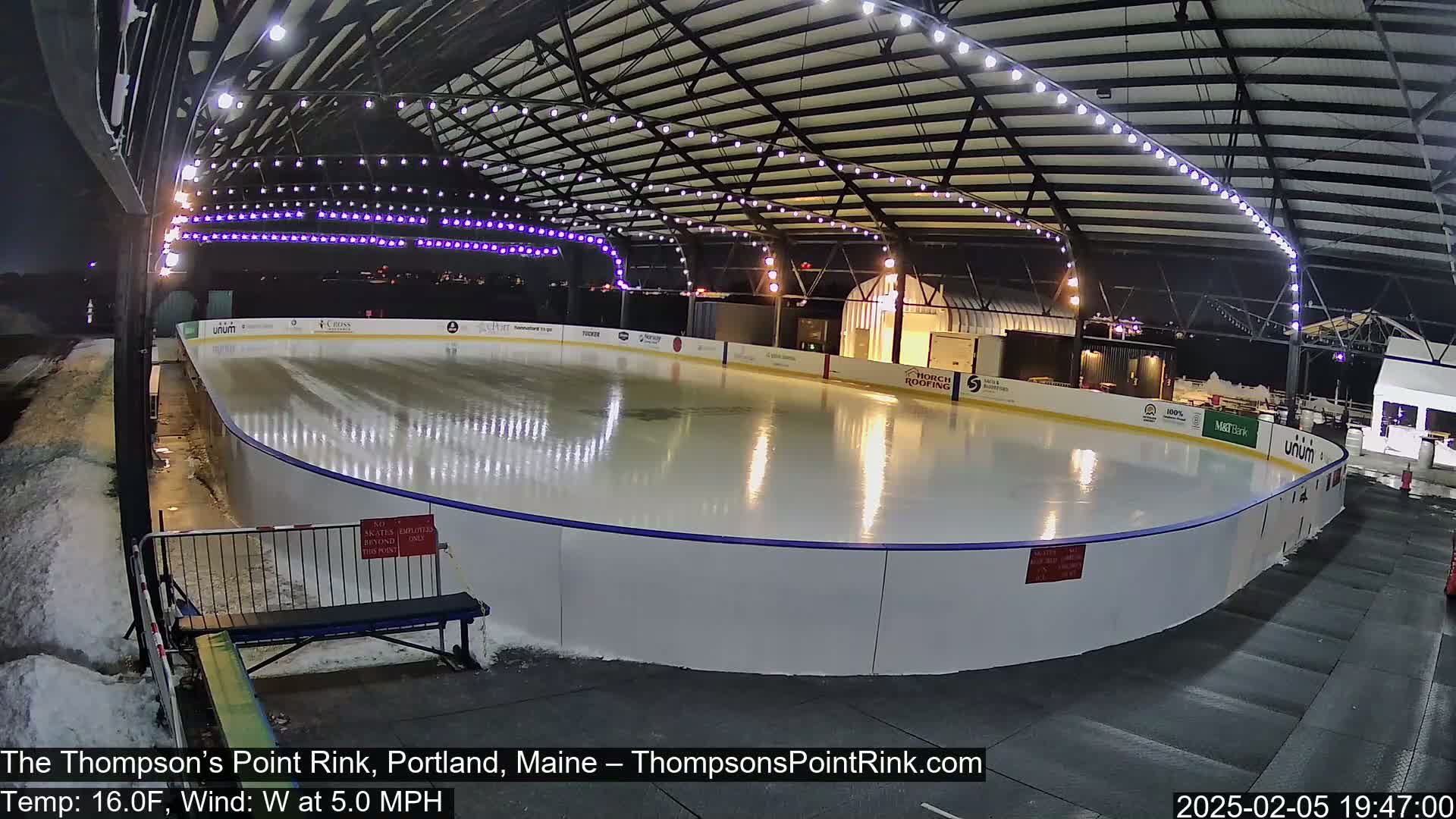 The Thompson’s Point Rink, Ice Skating Live Cam - Portland, Maine, USA
